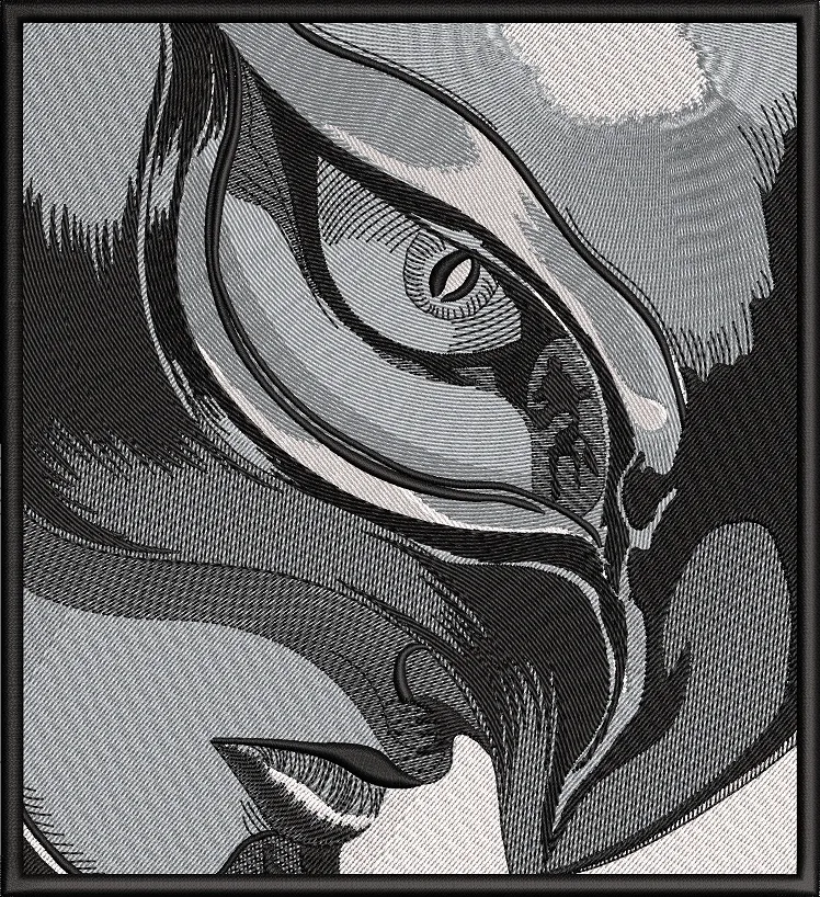 Alternative view of  Abstract Eagle Face Embroidery Art 