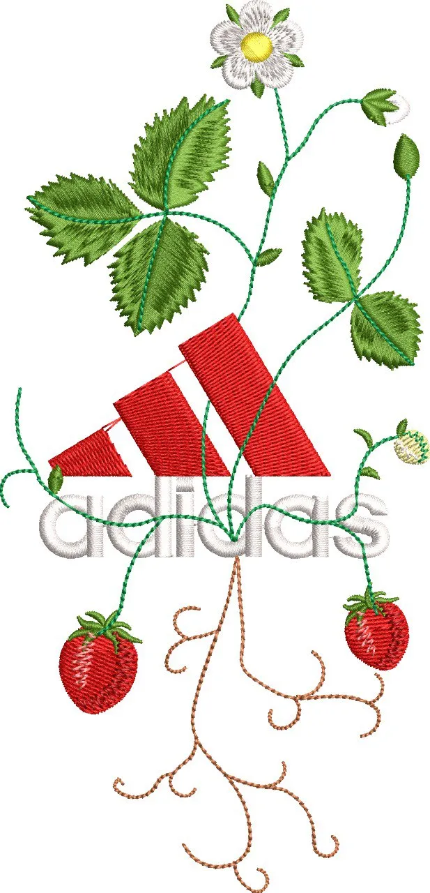 Alternative view of  Adidas Logo with Strawberry Plant Embroidery 