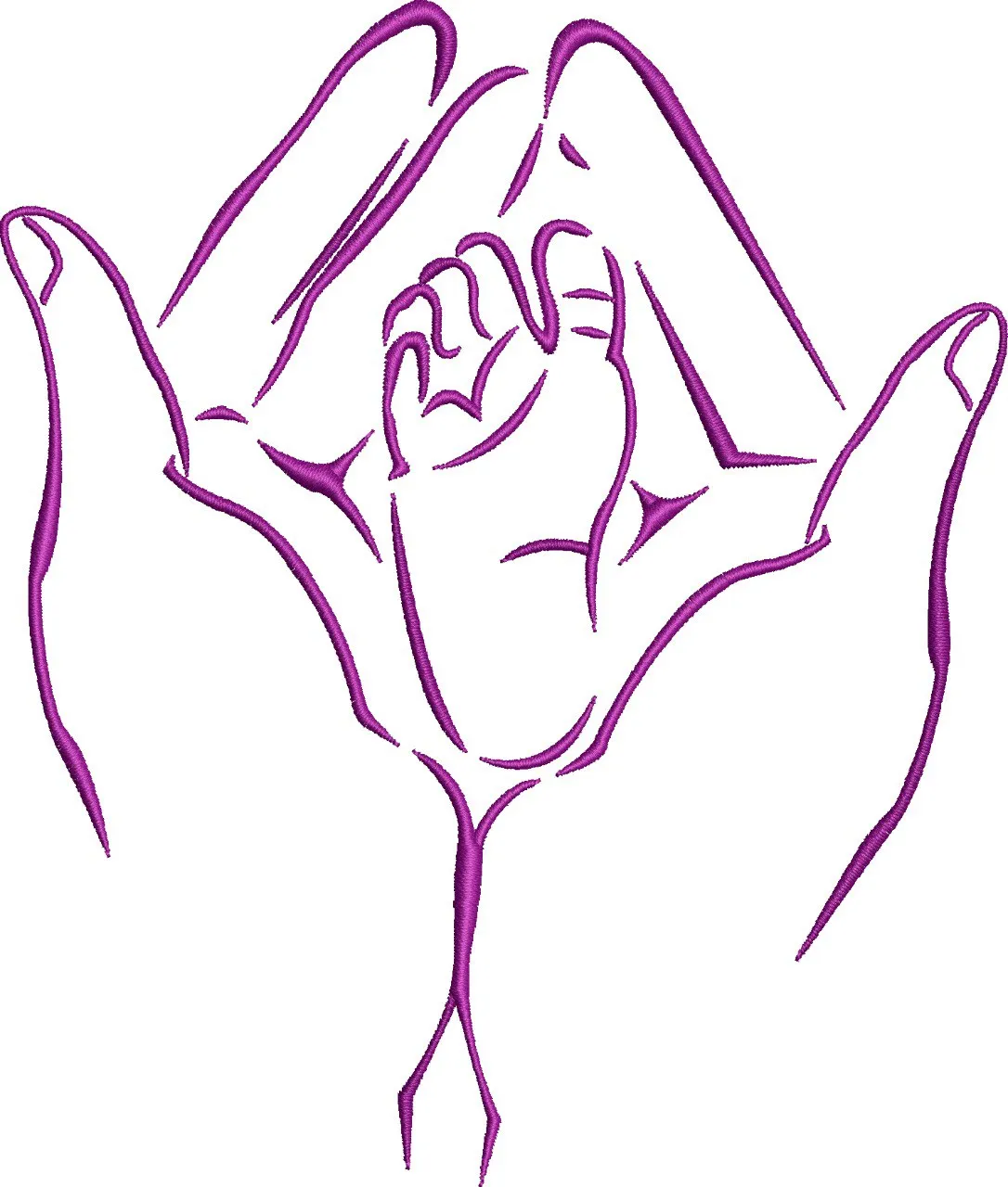 Alternative view of  Adult Hands Holding Baby Hand Line Art 