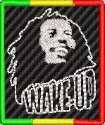 Alternative view of  Afro Hair Portrait Wake Up Text Reggae Border 