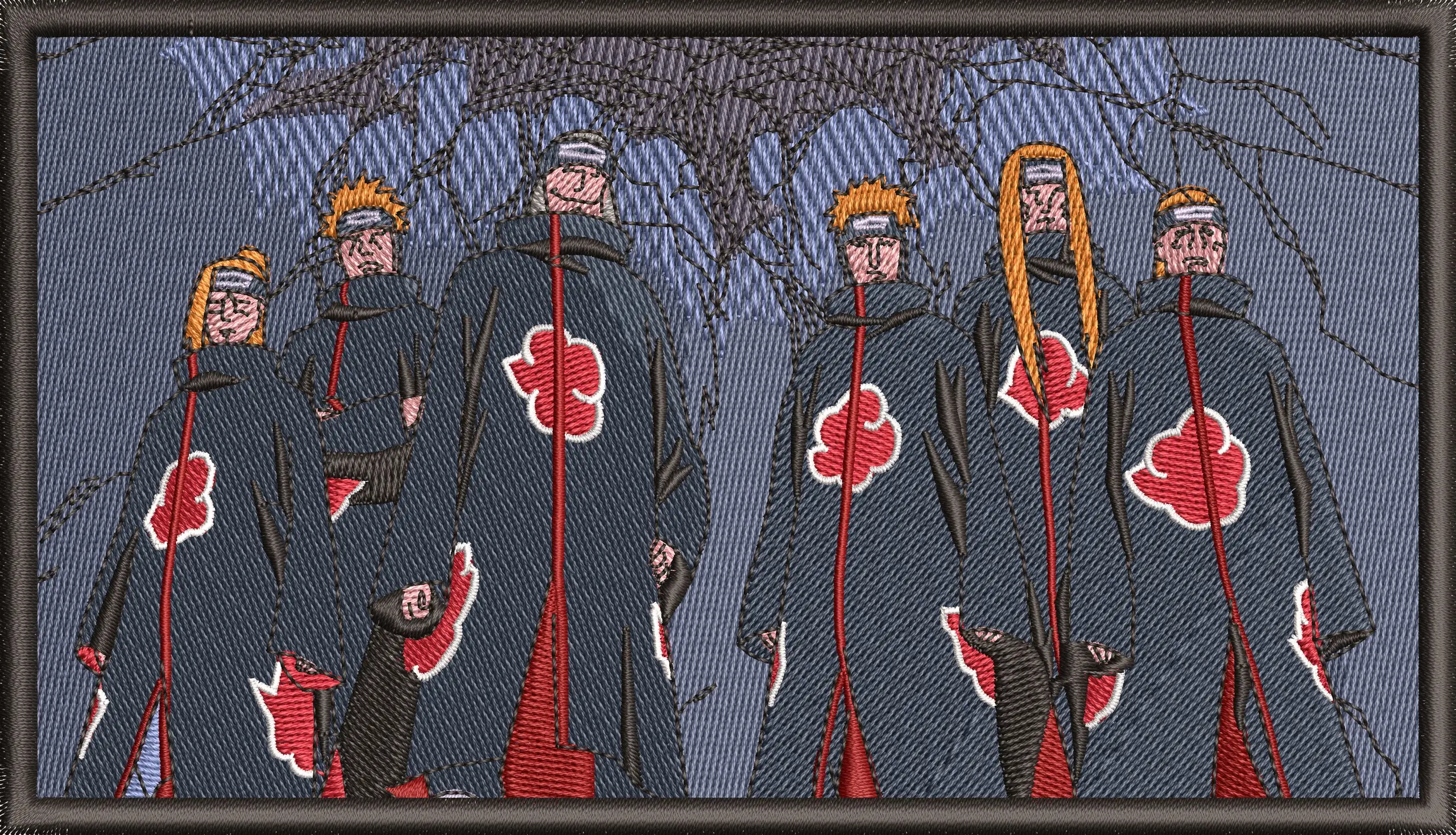 Alternative view of  Akatsuki Group with Embroidered Effect 