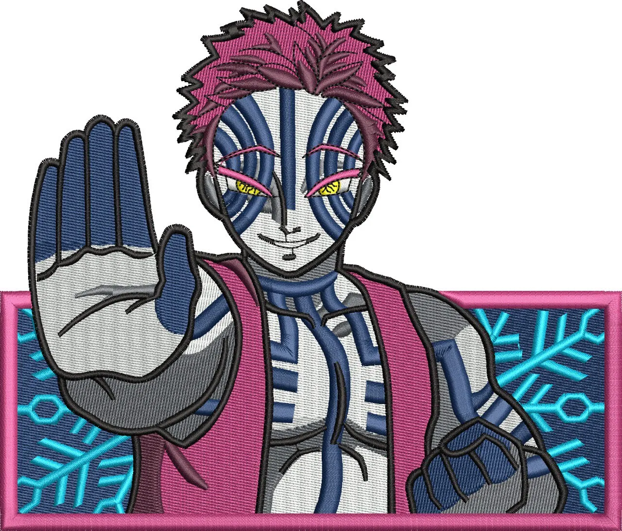 Alternative view of  Akaza Hand Raised with Snowflake Background 