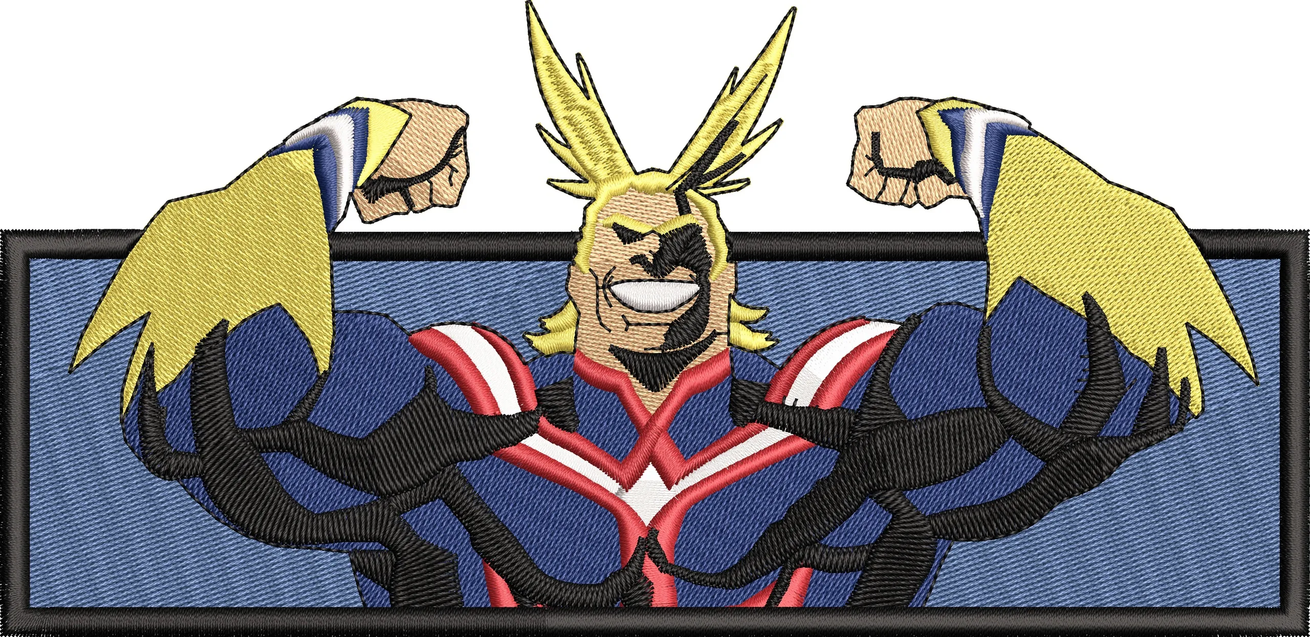 Alternative view of  All Might Flexing in Rectangular Patch 
