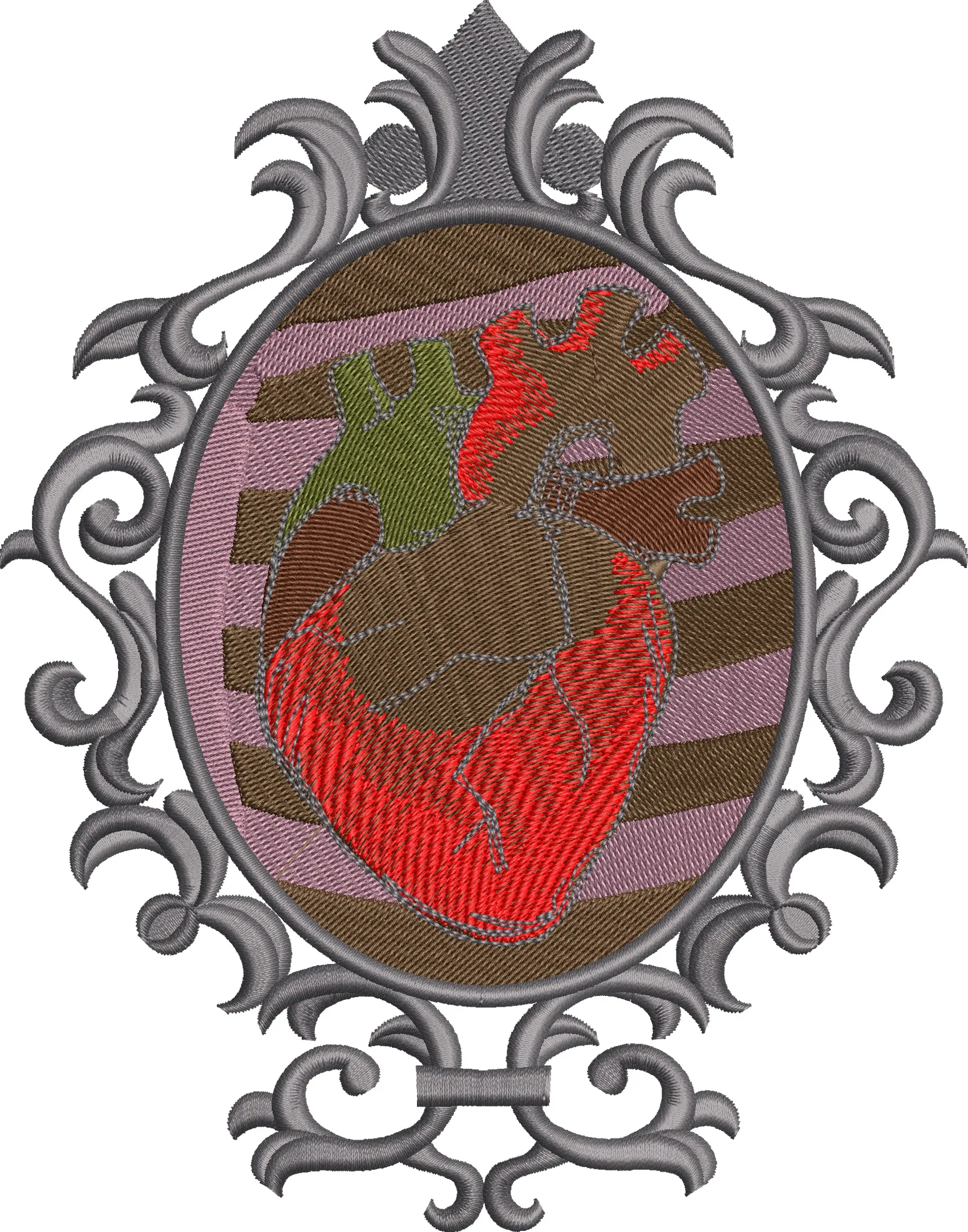 Alternative view of  Anatomical Heart in Ornate Frame 