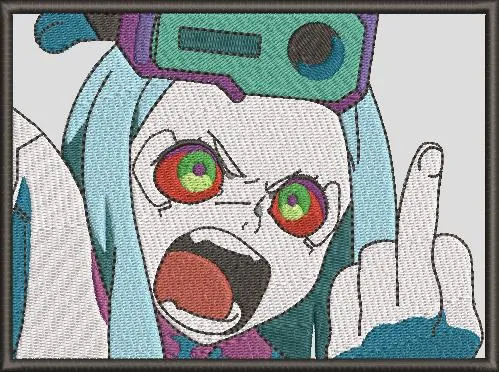 Alternative view of  Angry Anime Girl with Middle Finger 