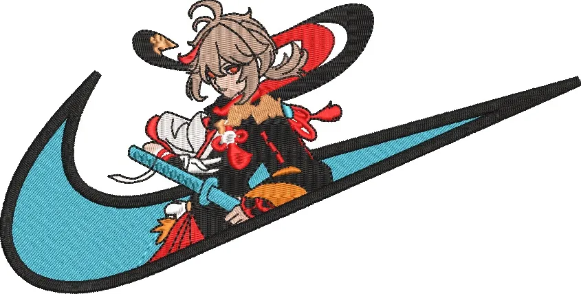 Alternative view of  Anime Character with Sword in Nike Logo 