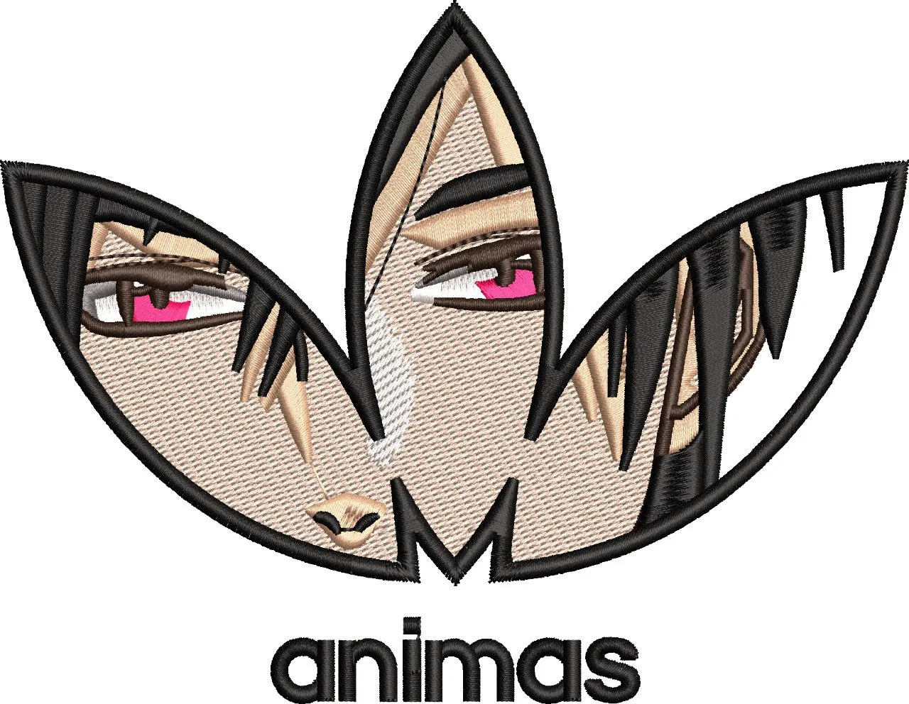 Alternative view of  Anime Eyes in Adidas-Inspired Logo 