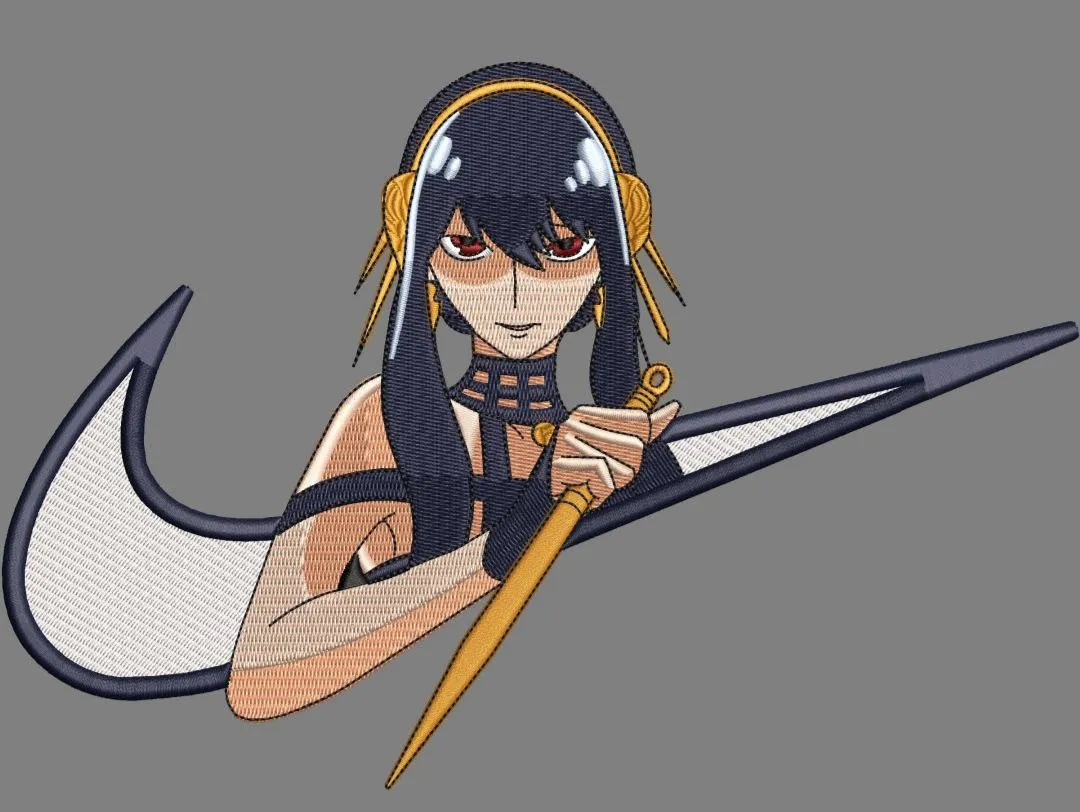 Alternative view of  Anime Girl with Scythe Embroidery 