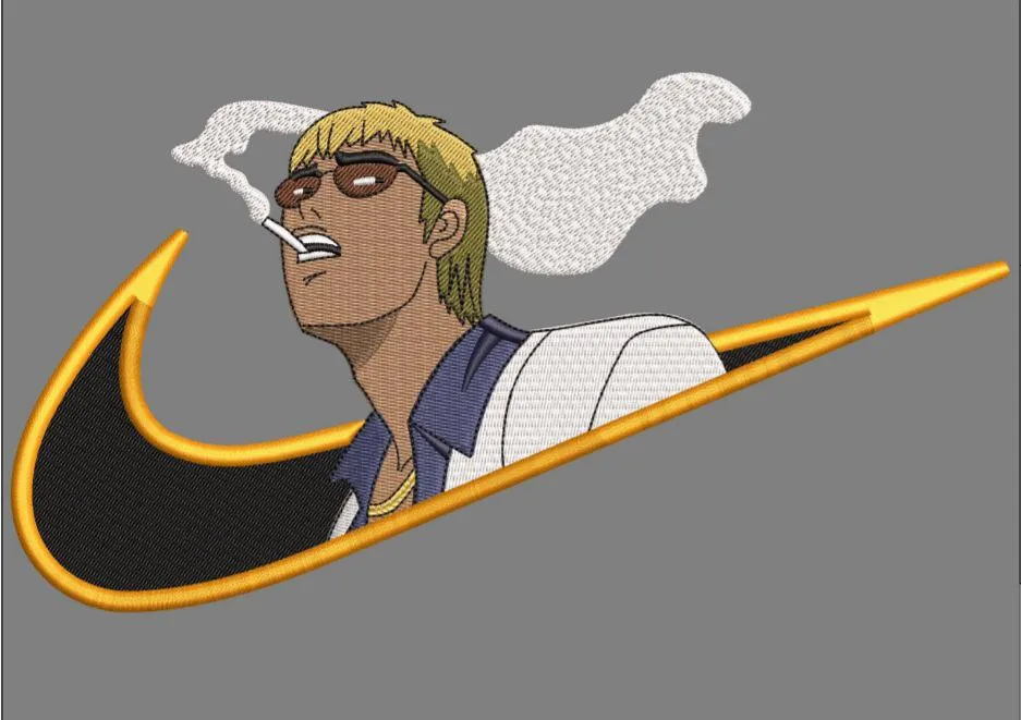 Alternative view of  Anime Guy Smoking in Nike Swoosh 