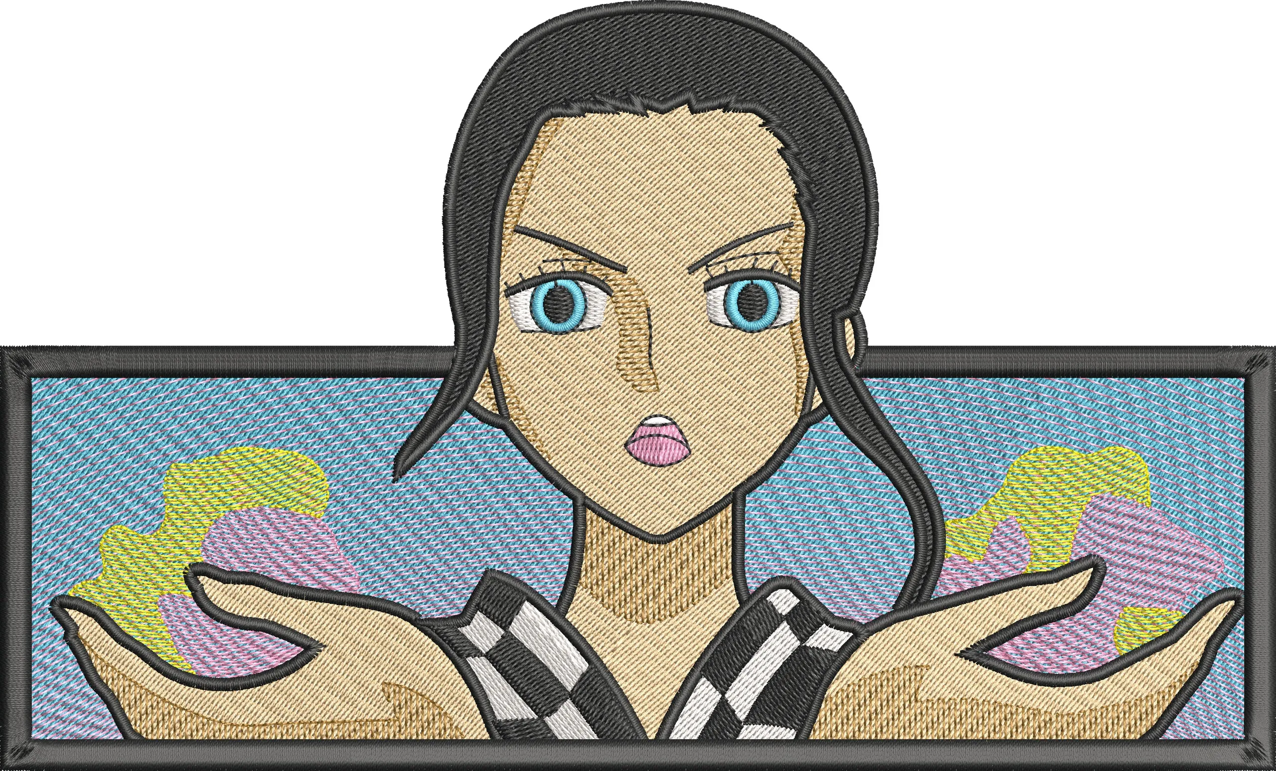 Alternative view of  Anime Woman Embroidery with Open Hands 