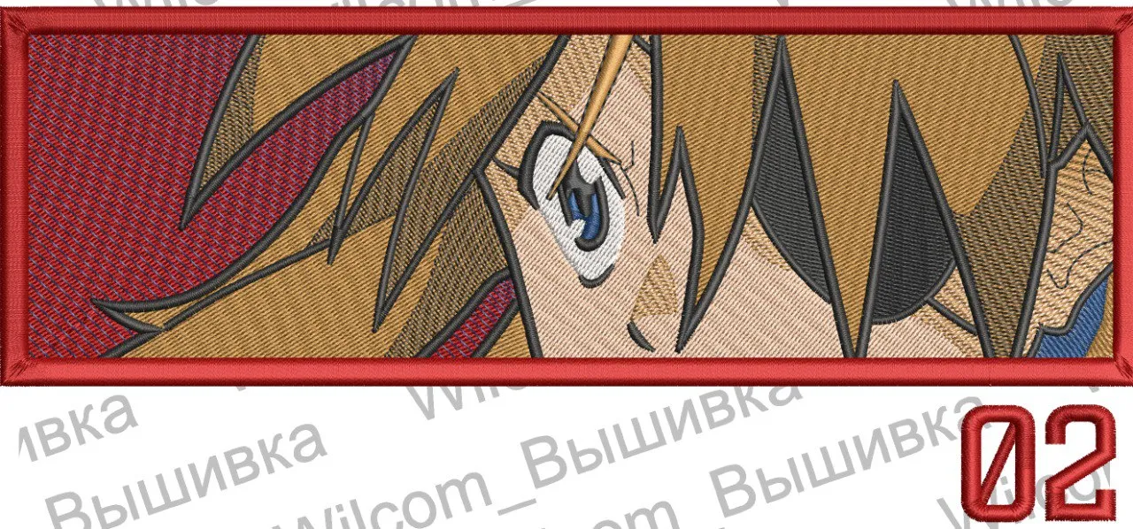 Alternative view of  Asuka Langley Closeup with Red Border 