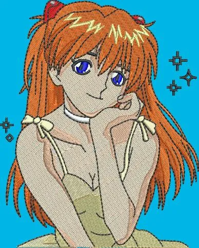 Alternative view of  Asuka Langley Soryu Embroidered Portrait 