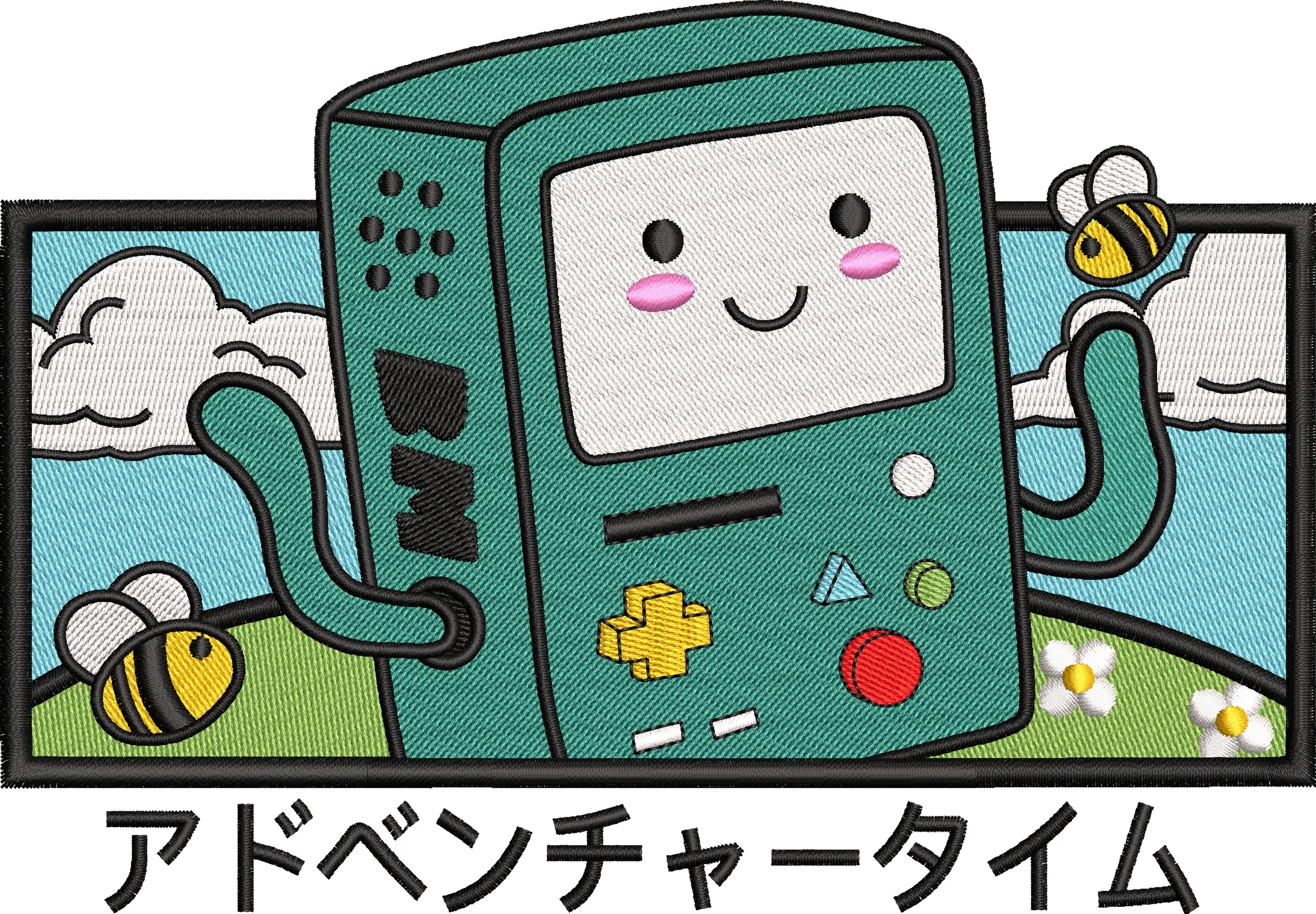 Alternative view of  BMO with Bees and Japanese Text 