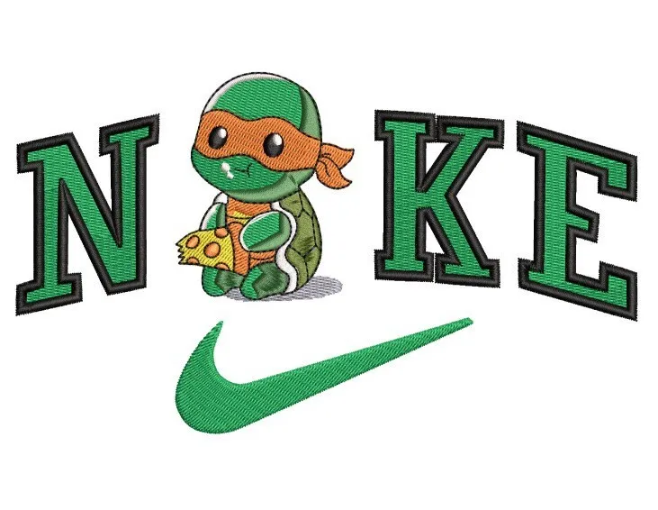 Alternative view of  Baby Ninja Turtle with Nike Logo and Pizza 