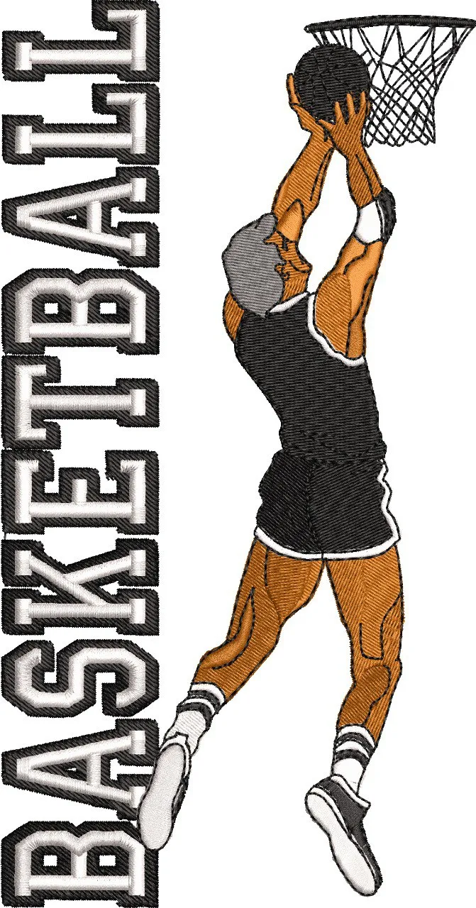 Alternative view of  Basketball Player Jump Shot Embroidery 