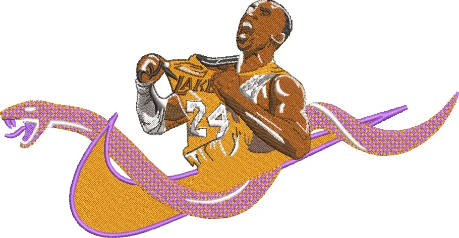 Alternative view of  Basketball Player Number 24 with Snake Motif 