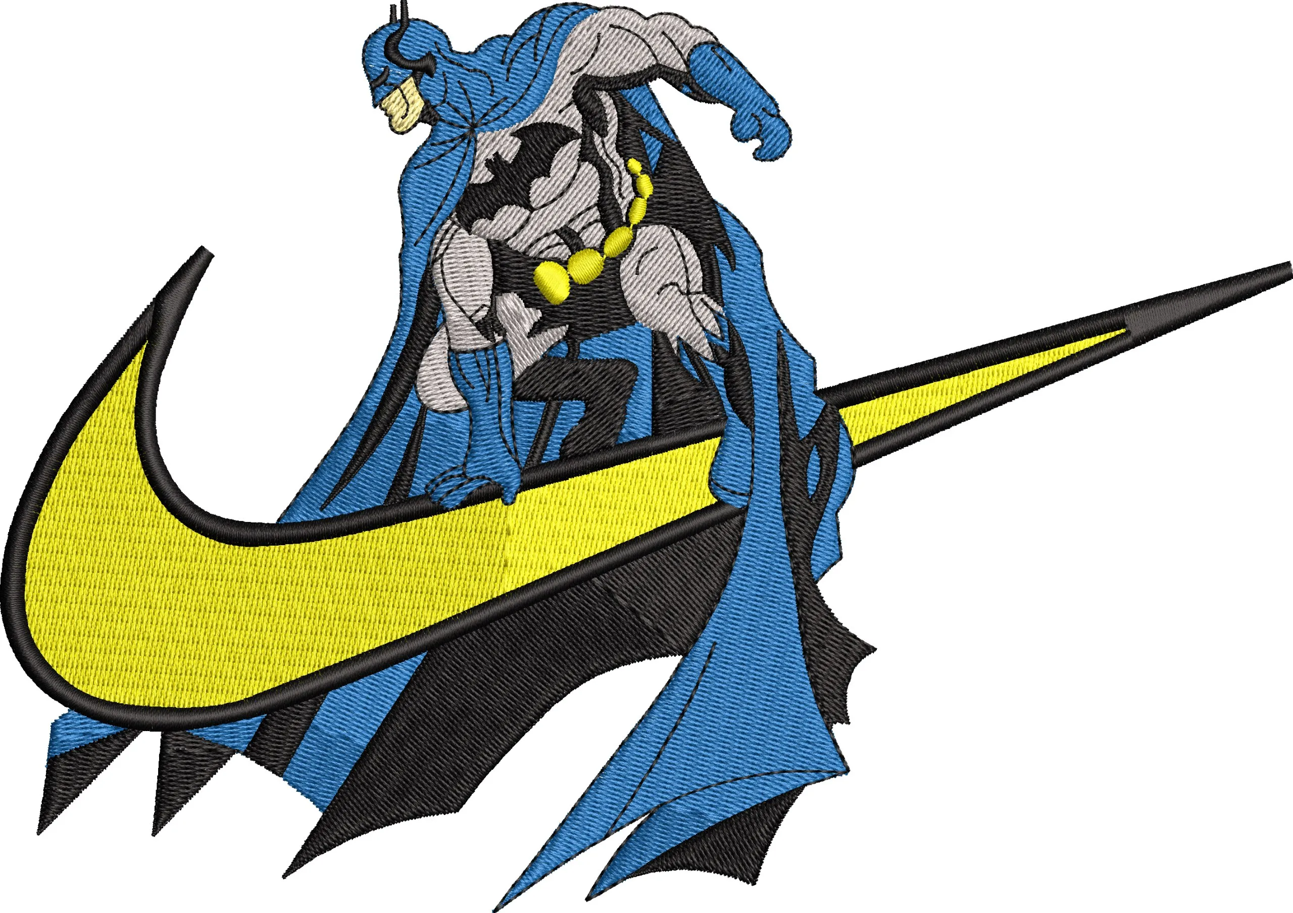 Alternative view of  Batman on Nike Swoosh Embroidery 