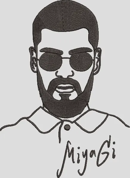 Alternative view of  Bearded Man with Sunglasses Embroidery 