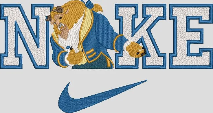 Alternative view of  Beast from Beauty and the Beast with Nike Text and Logo 