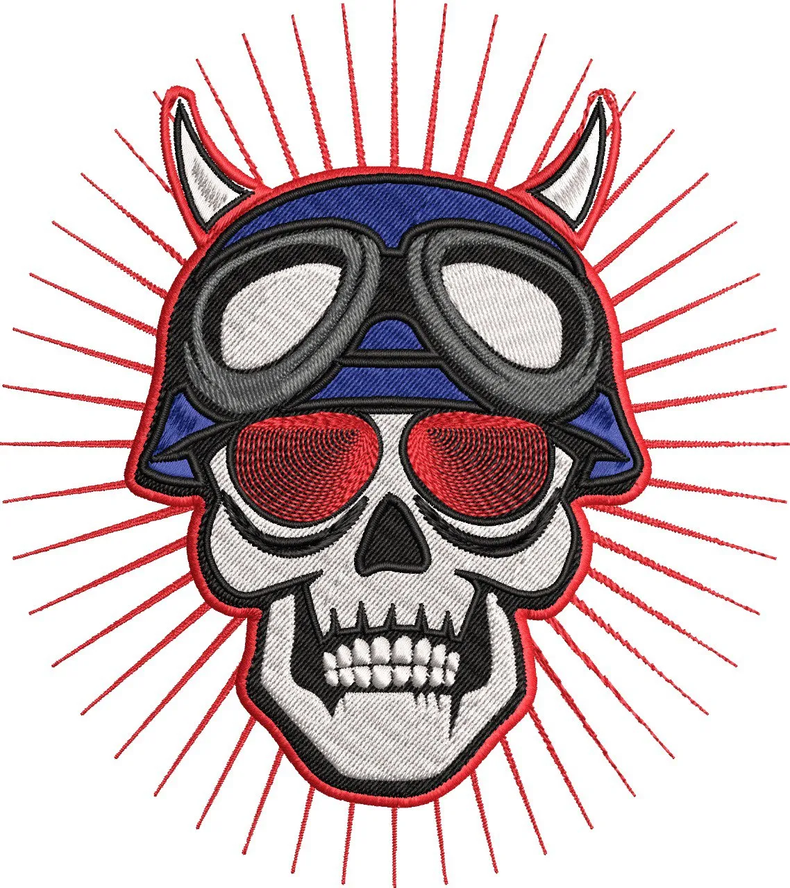 Alternative view of  Biker Skull with Helmet and Goggles 