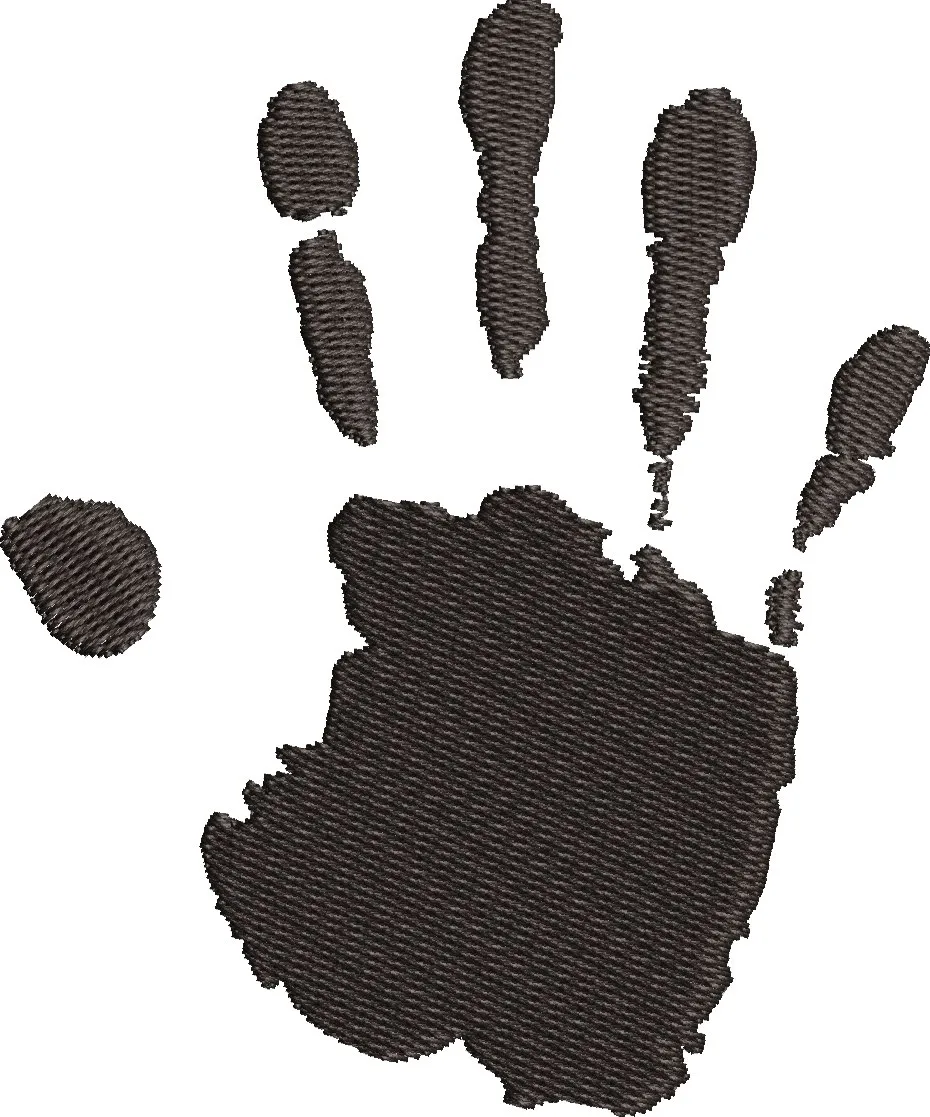 Alternative view of  Black Embroidered Handprint 