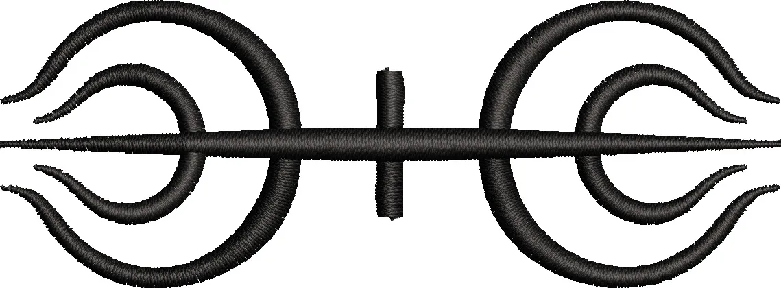 Alternative view of  Black Trident Symbol with Curved Edges 