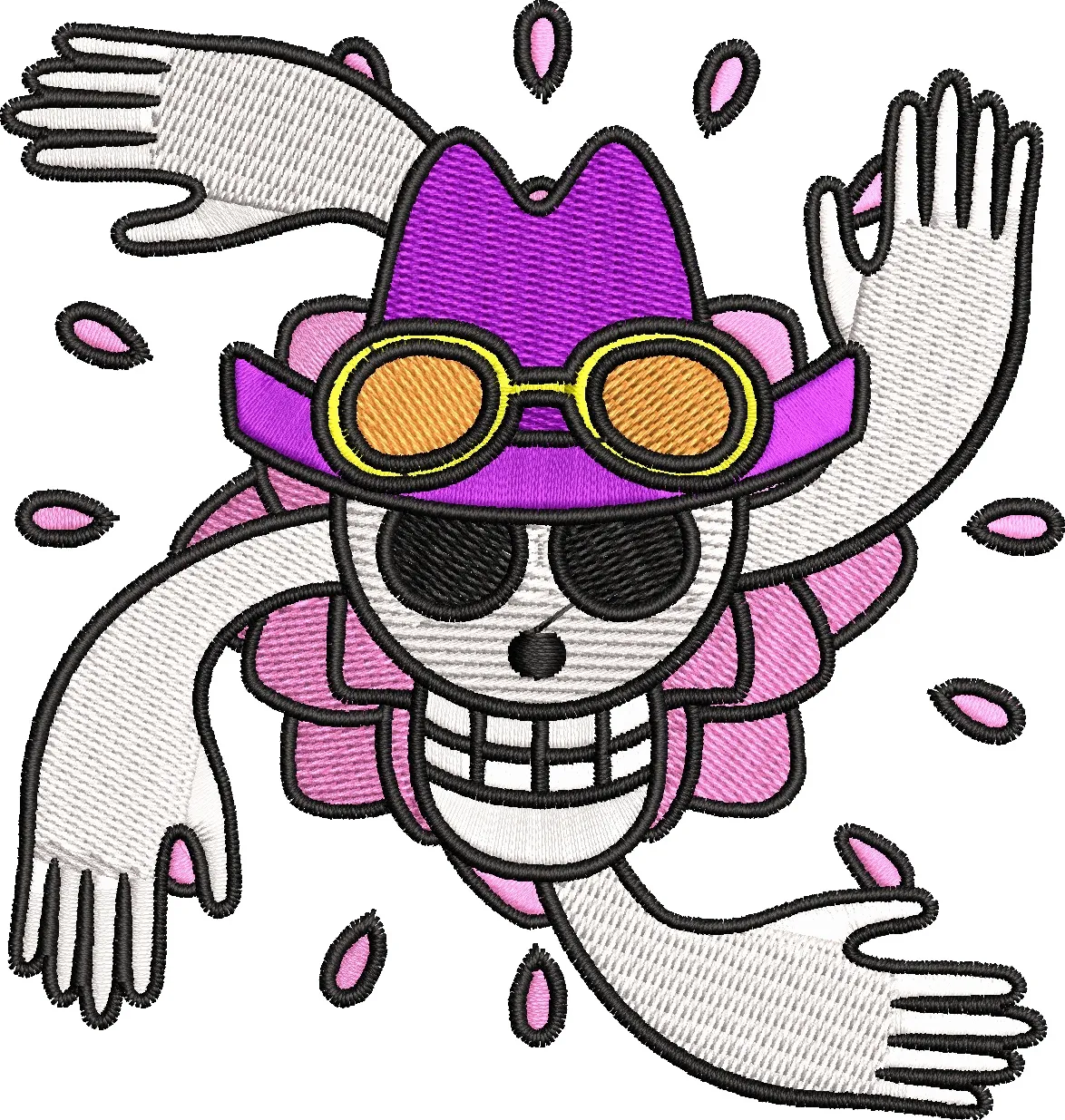 Alternative view of  Brook in Purple Hat with Flower Petals 