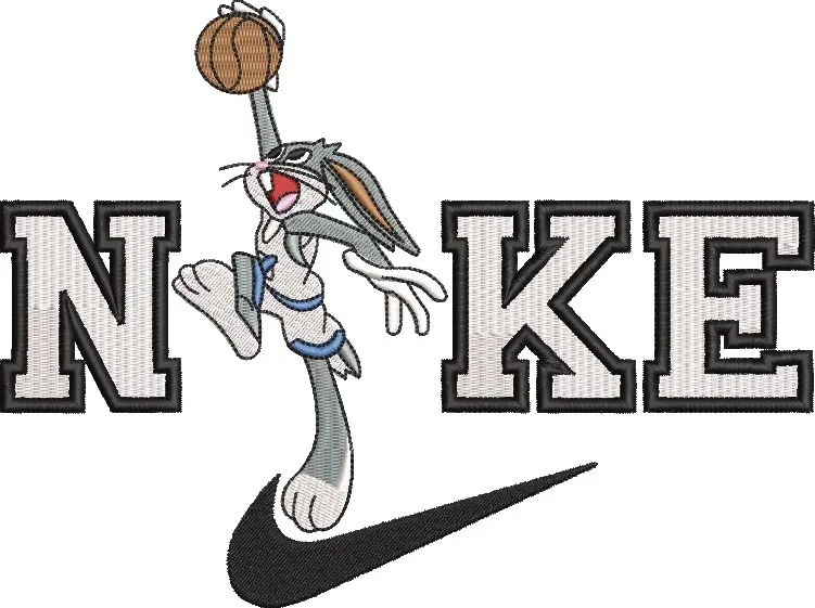 Alternative view of  Bugs Bunny Dunking in Nike Logo 
