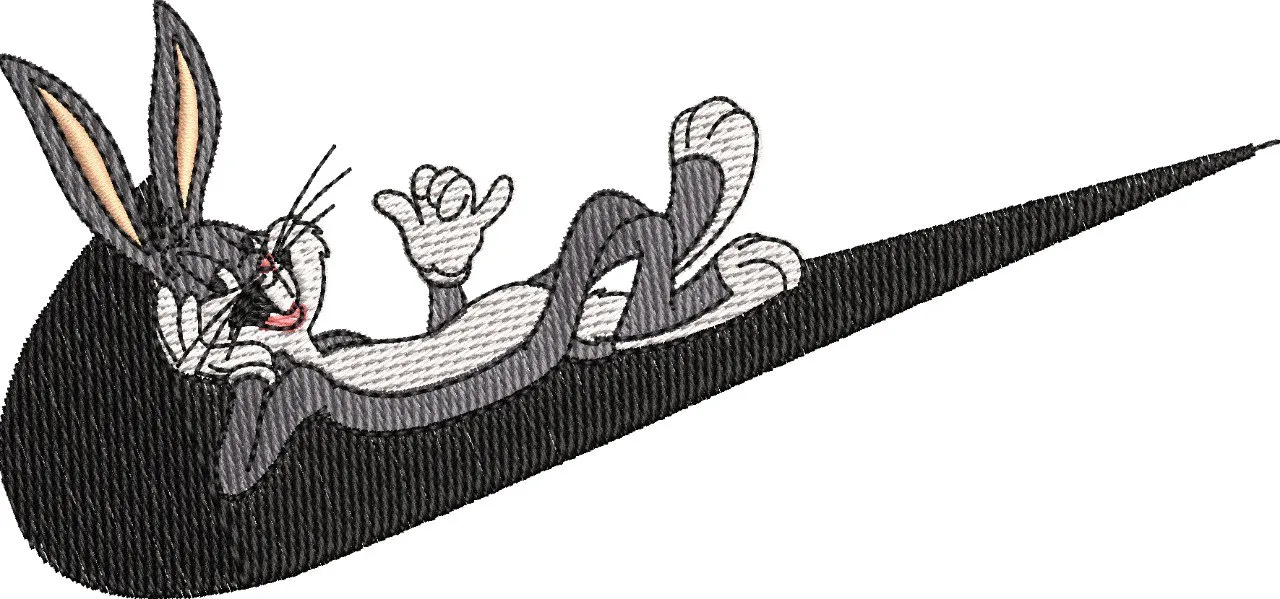 Alternative view of  Bugs Bunny Relaxing on Nike Swoosh 