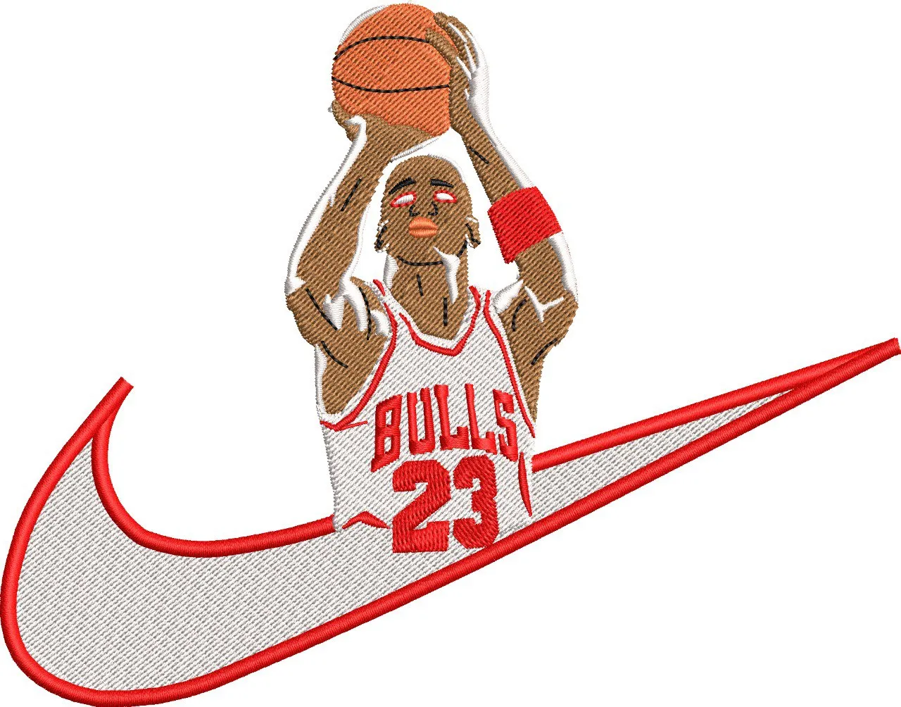 Alternative view of  Bulls 23 Basketball Player with Nike Swoosh 