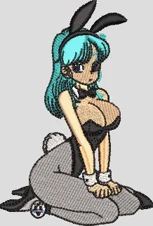 Alternative view of  Bulma in Bunny Costume Kneeling Embroidery 