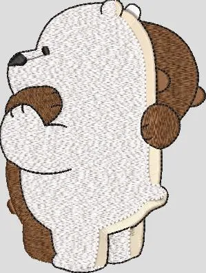 Alternative view of  Cartoon Bears Hugging Embroidery 