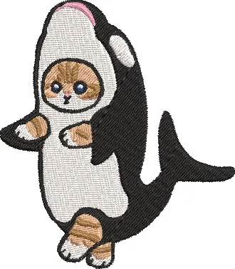 Alternative view of  Cat in Orca Whale Costume 