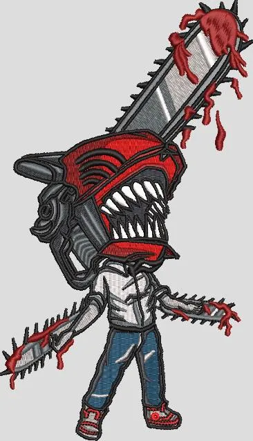 Alternative view of  Chainsaw Man Chibi Bloody Design 