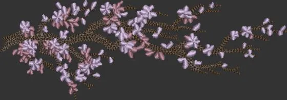 Alternative view of  Cherry Blossom Branch Embroidery 