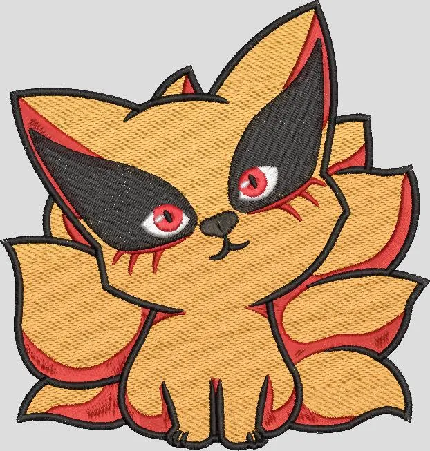 Alternative view of  Chibi Kurama Nine Tailed Fox Embroidery 
