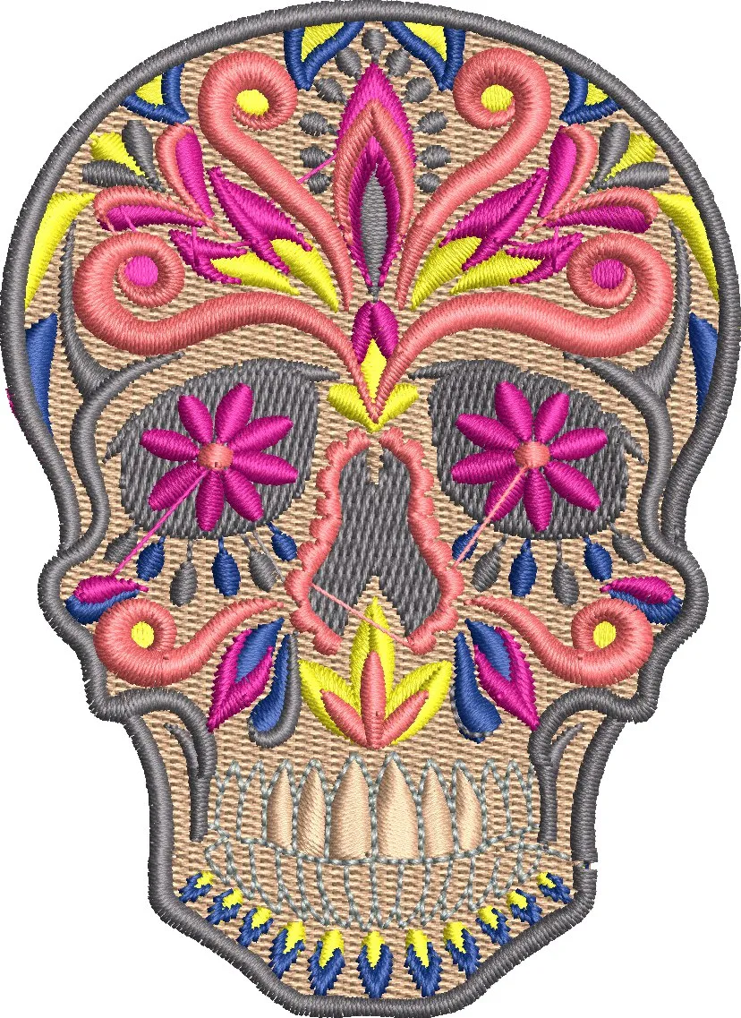 Alternative view of  Colorful Sugar Skull Embroidery 