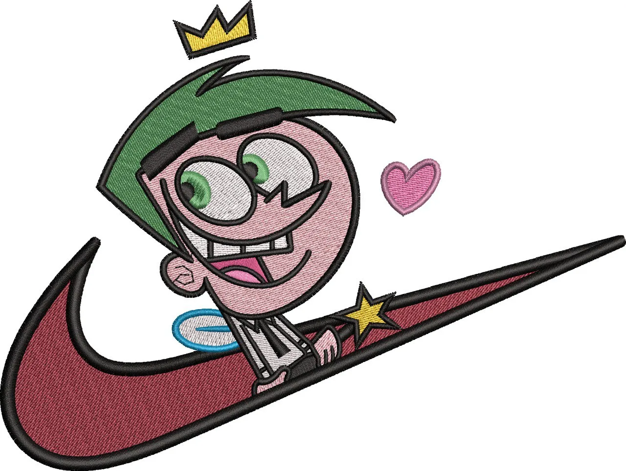 Alternative view of  Cosmo from Fairly OddParents in Nike Swoosh 