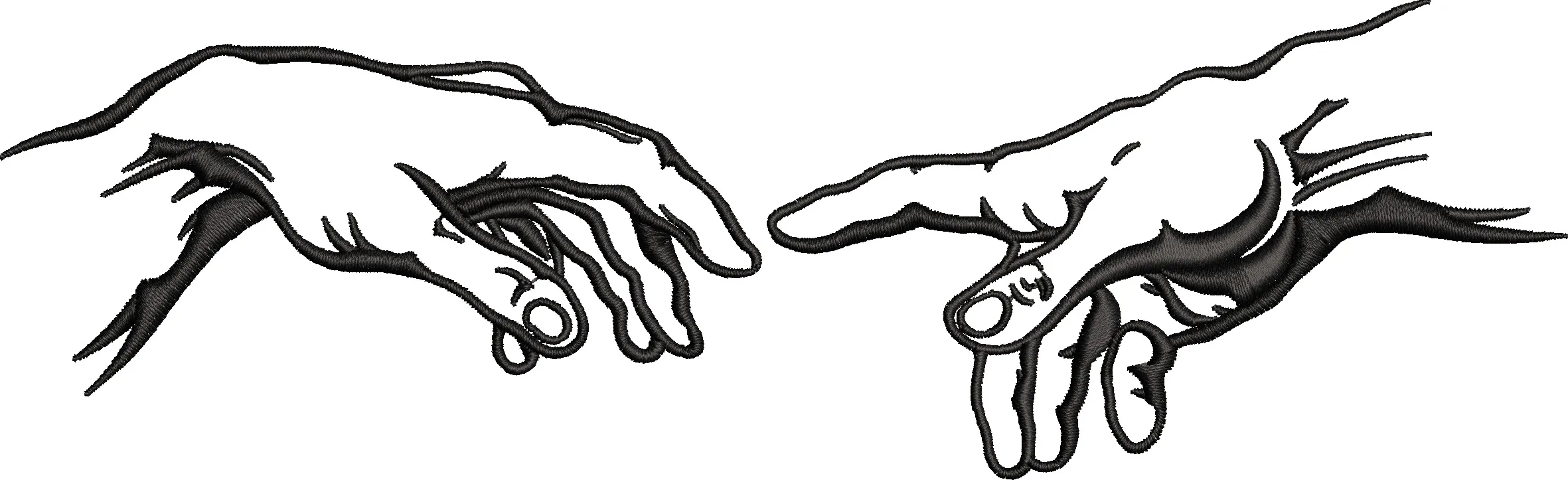 Alternative view of  Creation of Adam Hand Outline 