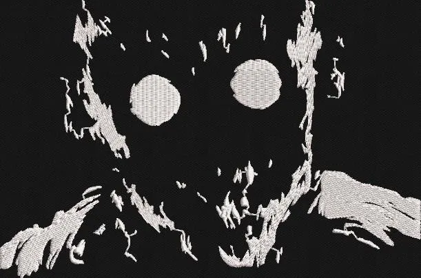 Alternative view of  Creepy Eyeless Face Distorted Embroidery 