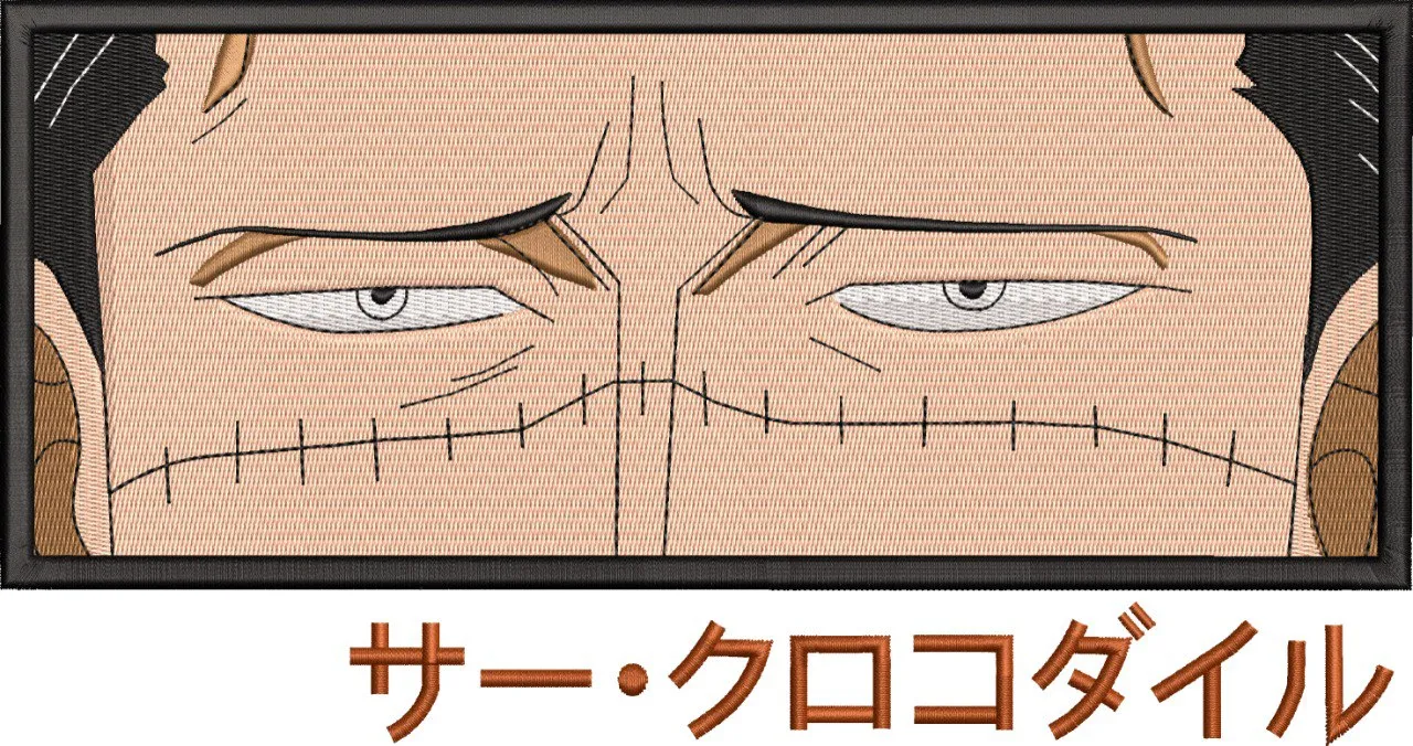Alternative view of  Crocodile Eyes Closeup with Japanese Text 