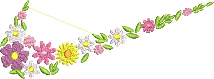 Alternative view of  Curved Floral Vine Embroidery 
