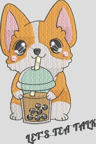 Alternative view of  Cute Corgi Drinking Bubble Tea 
