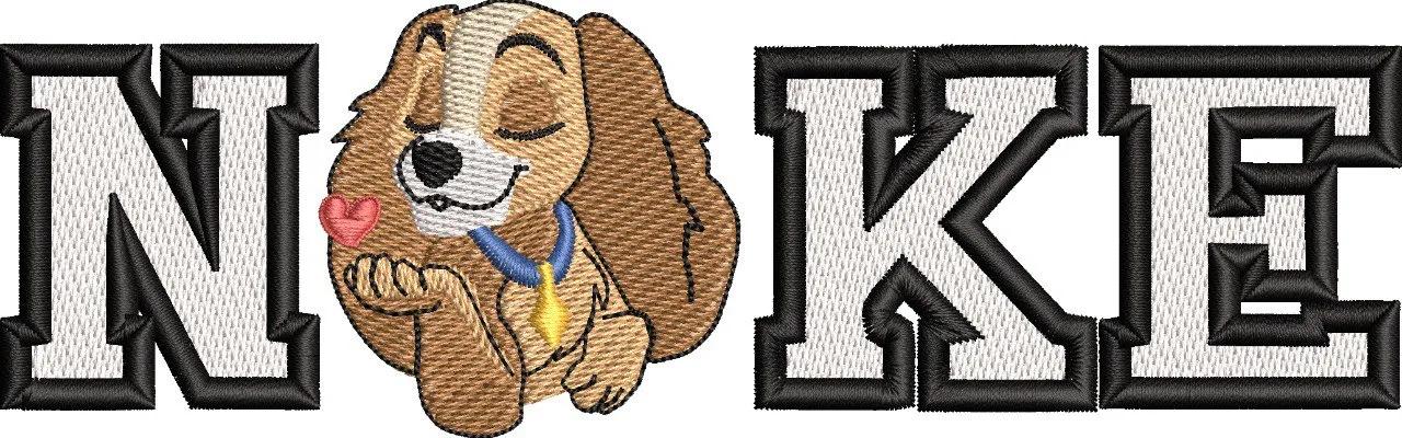 Alternative view of  Cute Dog Replacing I in Nike Text 