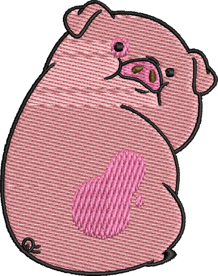 Alternative view of  Cute Pink Pig with Heart Patch 
