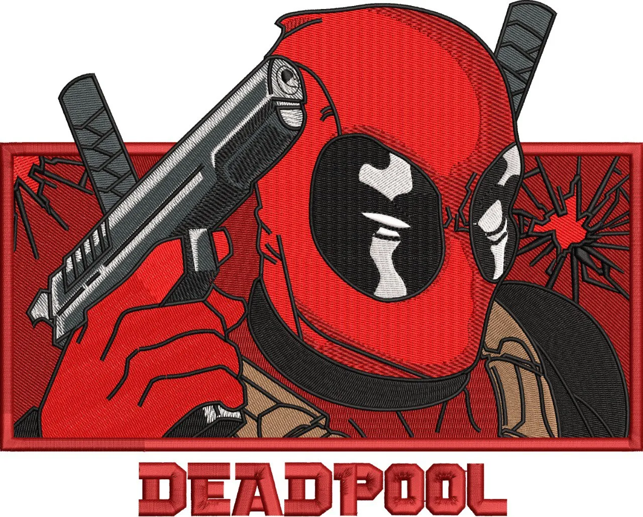 Alternative view of  Deadpool Holding Gun Comic Patch 