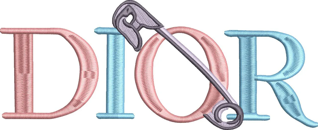 Alternative view of  Dior Logo with Safety Pin Embroidery 