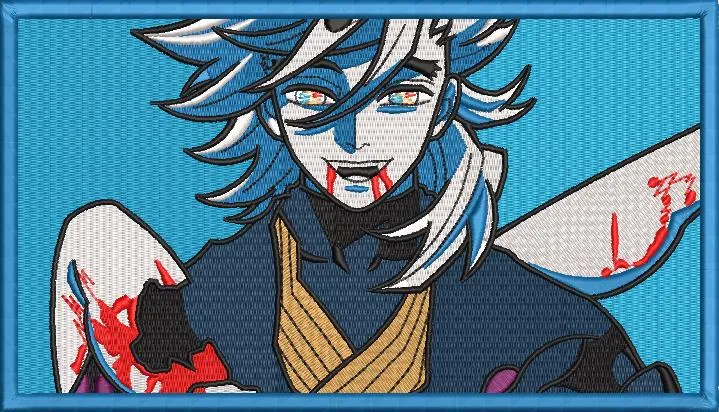 Alternative view of  Douma Smiling with Bloody Hands Embroidery 