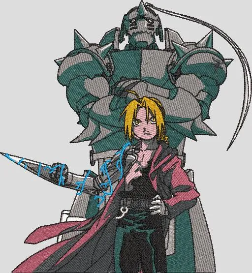 Alternative view of  Edward and Alphonse Elric Embroidery Style 