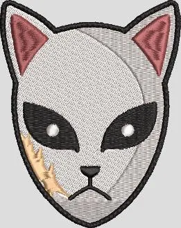 Alternative view of  Embroidered Cat Face Patch with Mask and Scar 
